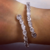 Oval Cut White Sapphire Open Bracelet