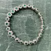 Flower Design Round Cut Emerald Bracelet
