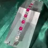 30ctw Princess Cut White and Pink Sapphire Tennis Bracelet