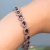 19ctw Oval Cut Ruby Halo Bracelet