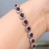 19ctw Oval Cut Ruby Halo Bracelet