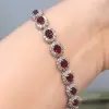 19ctw Oval Cut Ruby Halo Bracelet