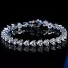 12ctw Heart Cut White Sapphire Tennis Bracelet in Rose Gold