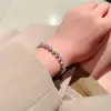 12ctw Heart Cut White Sapphire Tennis Bracelet in Rose Gold