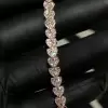 12ctw Heart Cut White Sapphire Tennis Bracelet in Rose Gold