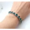 Round Cut Emerald Halo Bracelet