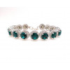 Round Cut Emerald Halo Bracelet