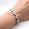 Cushion Cut White Sapphire Halo Bracelet