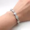 Cushion Cut White Sapphire Halo Bracelet