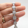 Cushion Cut White Sapphire Halo Bracelet