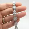 Cushion Cut White Sapphire Halo Bracelet