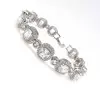 Cushion Cut White Sapphire Halo Bracelet