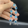 11.5ctw Halo Round Cut Aquamarine Bracelet