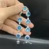 11.5ctw Halo Round Cut Aquamarine Bracelet