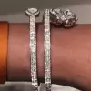 Brilliant Flower Design Open Bracelet