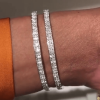 Brilliant Flower Design Open Bracelet