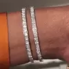 Brilliant Flower Design Open Bracelet