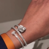 Brilliant Flower Design Open Bracelet
