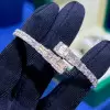 8ctw Baguette Cut White Sapphire Bypass Bangle