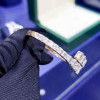 8ctw Baguette Cut White Sapphire Bypass Bangle