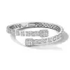 8ctw Baguette Cut White Sapphire Bypass Bangle