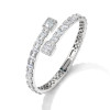 8ctw Baguette Cut White Sapphire Bypass Bangle