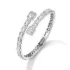 8ctw Baguette Cut White Sapphire Bypass Bangle