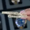 Emerald Cut White Sapphire Open Bracelet in Rose Gold