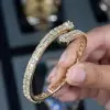 Emerald Cut White Sapphire Open Bracelet in Rose Gold