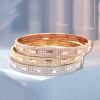 Baguette and Round Cut Paved Stackable Bangle