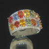 8.4ctw Oval Cut Multicolor Sapphire Wedding Band