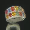 8.4ctw Oval Cut Multicolor Sapphire Wedding Band