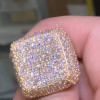 14ctw White Sapphire Paved Bold Square Dome Ring