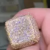 14ctw White Sapphire Paved Bold Square Dome Ring