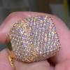14ctw White Sapphire Paved Bold Square Dome Ring