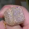 14ctw White Sapphire Paved Bold Square Dome Ring