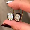10ctw Cushion Cut White Sapphire Drop Earrings