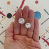 10ctw White Sapphire Ball Back Vintage Drop Earrings