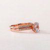 2ct Oval Cut White Sapphire 2pcs Bridal Set in Rose Gold