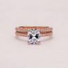 2ct Oval Cut White Sapphire 2pcs Bridal Set in Rose Gold