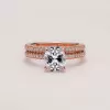 2ct Oval Cut White Sapphire 2pcs Bridal Set in Rose Gold