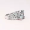 Round Cut Three-Row Engagement Ring