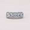 4ct Cushion Cut White Sapphire Wedding Band