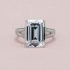Handmade 6 Ct Emerald Cut Split Shank Ring
