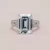 Handmade 6 Ct Emerald Cut Split Shank Ring