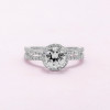 Handmade Halo 1.2 ct Round Cut Split Shank Engagement Ring