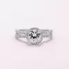 Handmade Halo 1.2 ct Round Cut Split Shank Engagement Ring