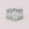 1.5ct Marquise Cut White Sapphire 5pcs Bridal Set