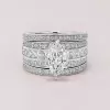 1.5ct Marquise Cut White Sapphire 5pcs Bridal Set
