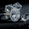 5CT Oval Cut Prong Setting Engagement Ring